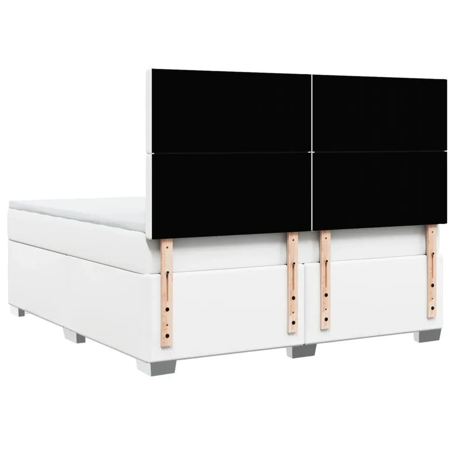 Sommier à lattes de lit avec matelas Blanc 180x200cm Similicuir - 12