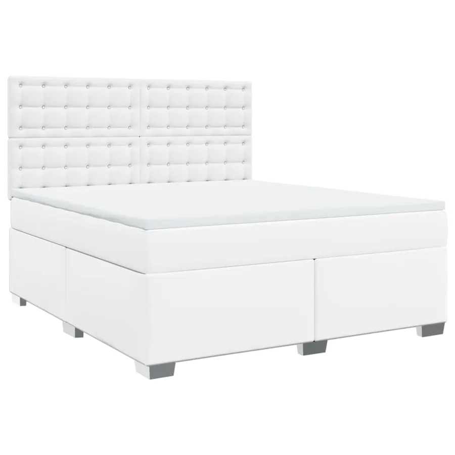Sommier à lattes de lit avec matelas Blanc 180x200cm Similicuir - 3