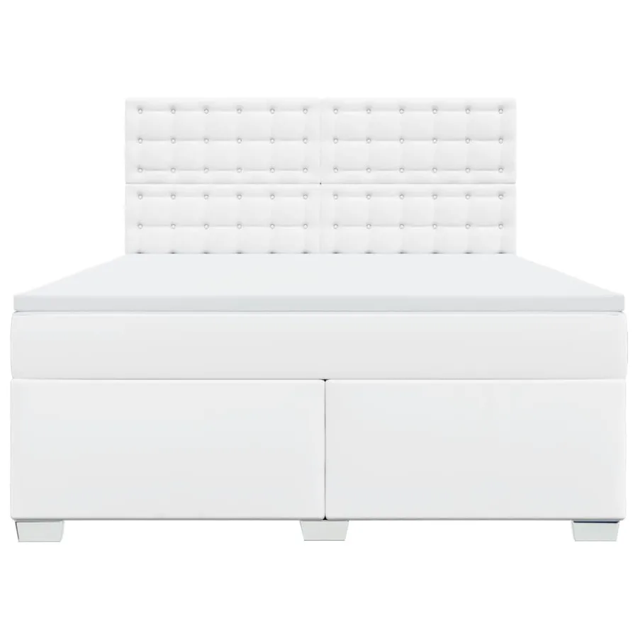 Sommier à lattes de lit avec matelas Blanc 180x200cm Similicuir - 6