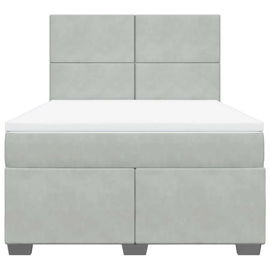 Sommier à lattes de lit et matelas Gris clair 140x200cm Velours - 6