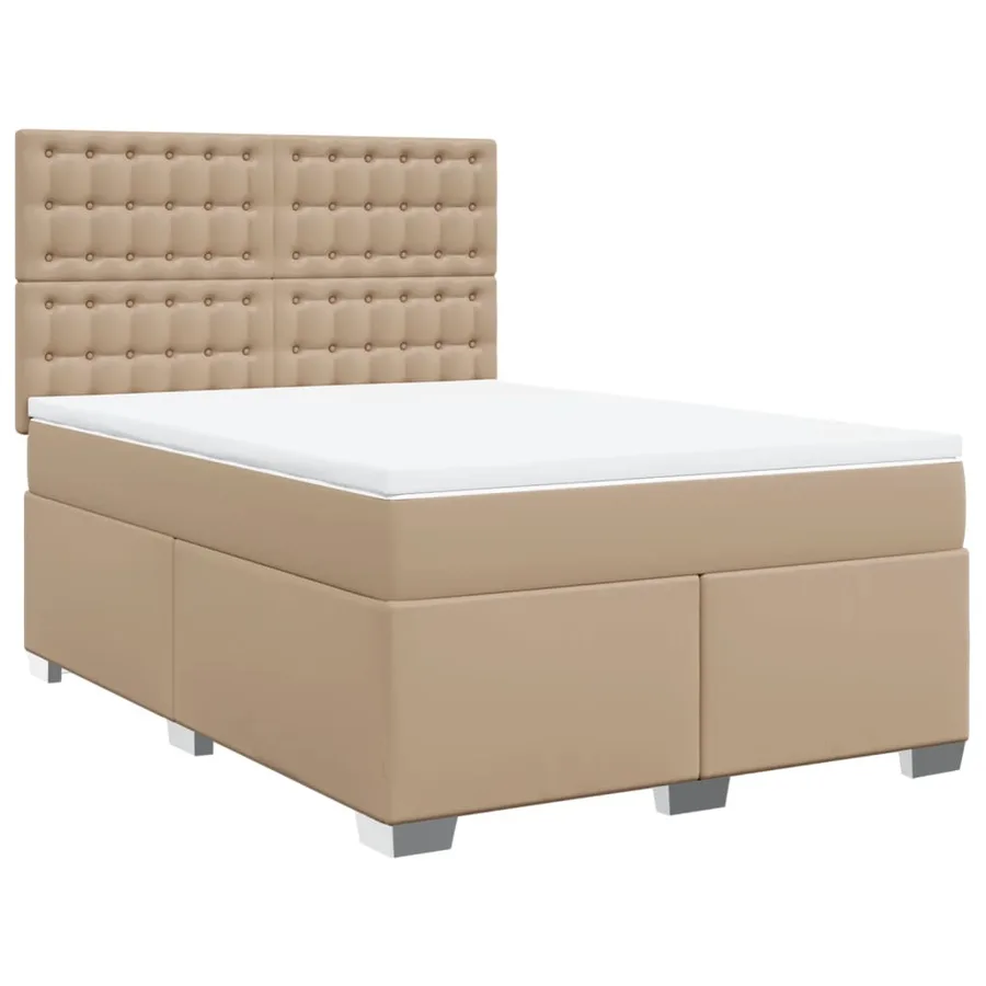 Sommier à lattes de lit avec matelas Cappuccino 140x200 cm - 3