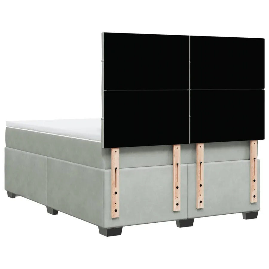 Sommier à lattes de lit et matelas Gris clair 140x200cm Velours - 12