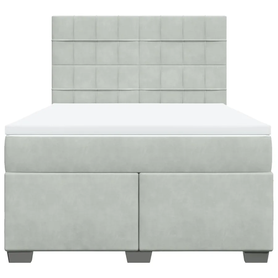 Sommier à lattes de lit et matelas Gris clair 140x200cm Velours - 6