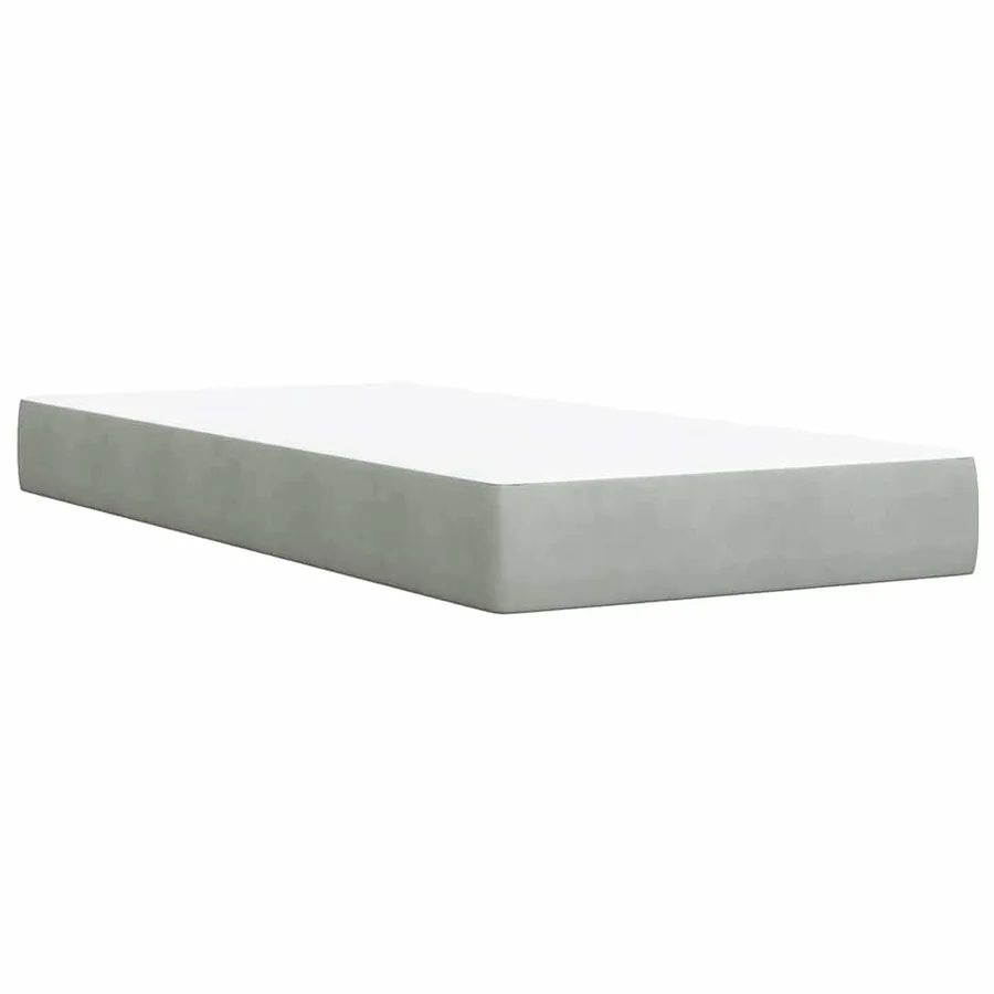 Sommier à lattes de lit et matelas Gris clair 90x200 cm Velours - 10