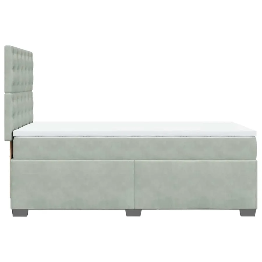 Sommier à lattes de lit et matelas Gris clair 90x200 cm Velours - 12