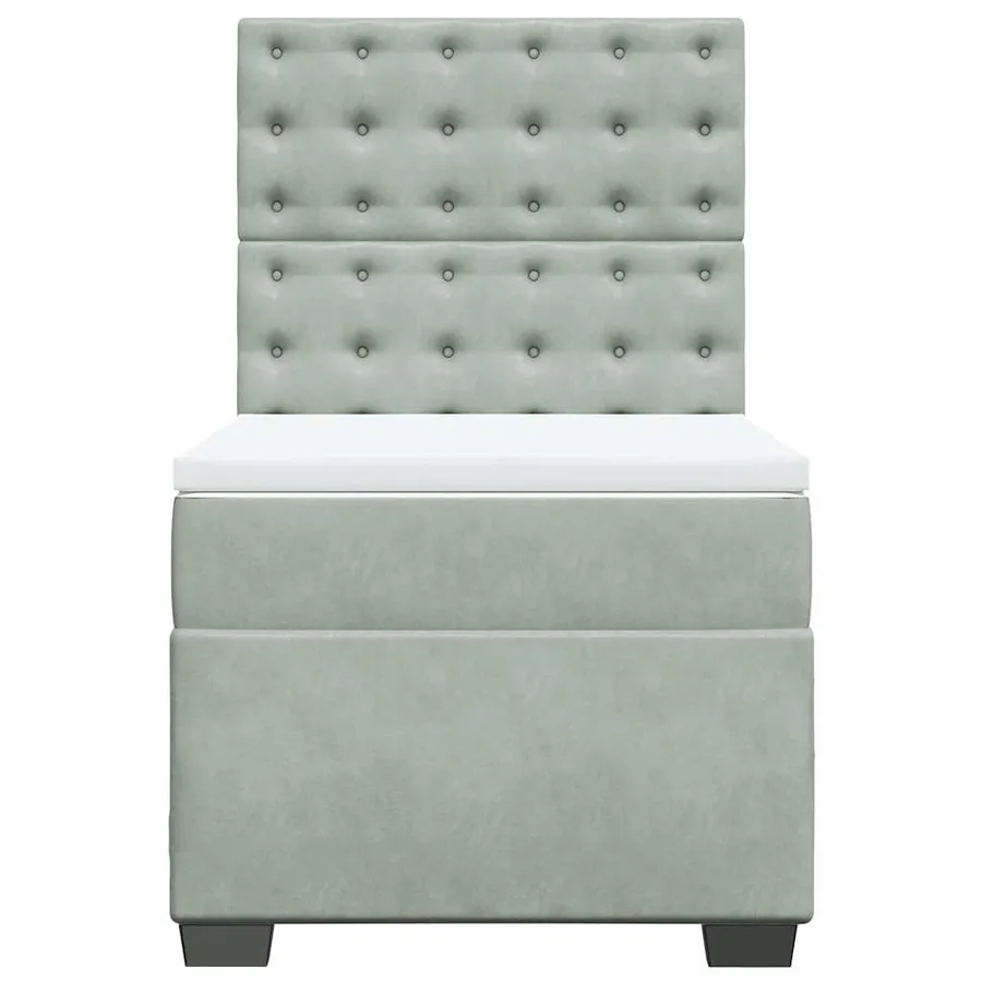 Sommier à lattes de lit et matelas Gris clair 90x200 cm Velours - 7