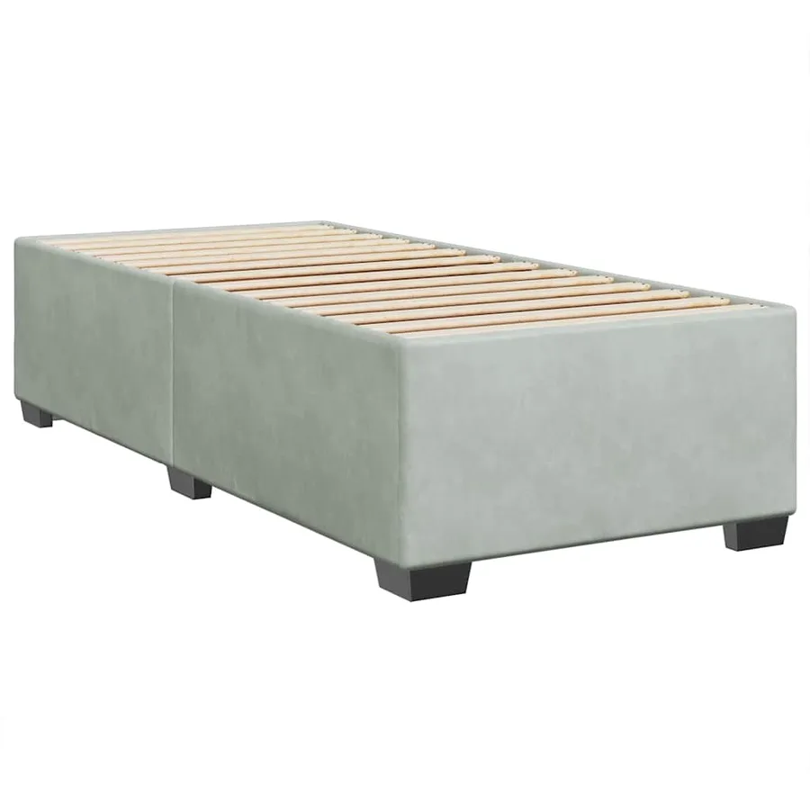Sommier à lattes de lit et matelas Gris clair 90x200 cm Velours - 9