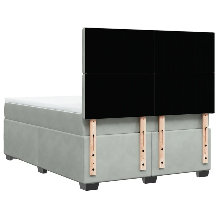 Sommier à lattes de lit et matelas Gris clair 160x200cm Velours - 12