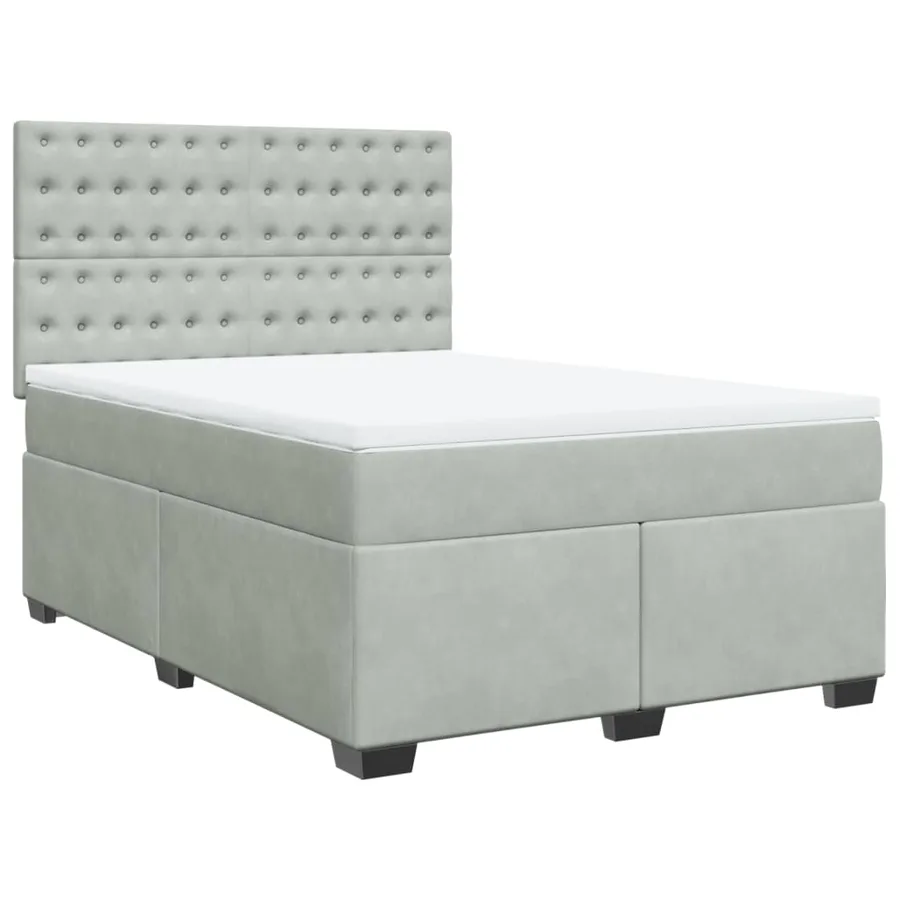 Sommier à lattes de lit et matelas Gris clair 160x200cm Velours - 3