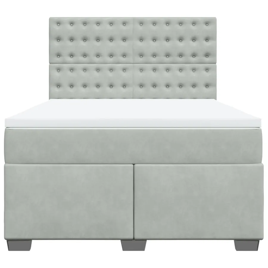 Sommier à lattes de lit et matelas Gris clair 160x200cm Velours - 6
