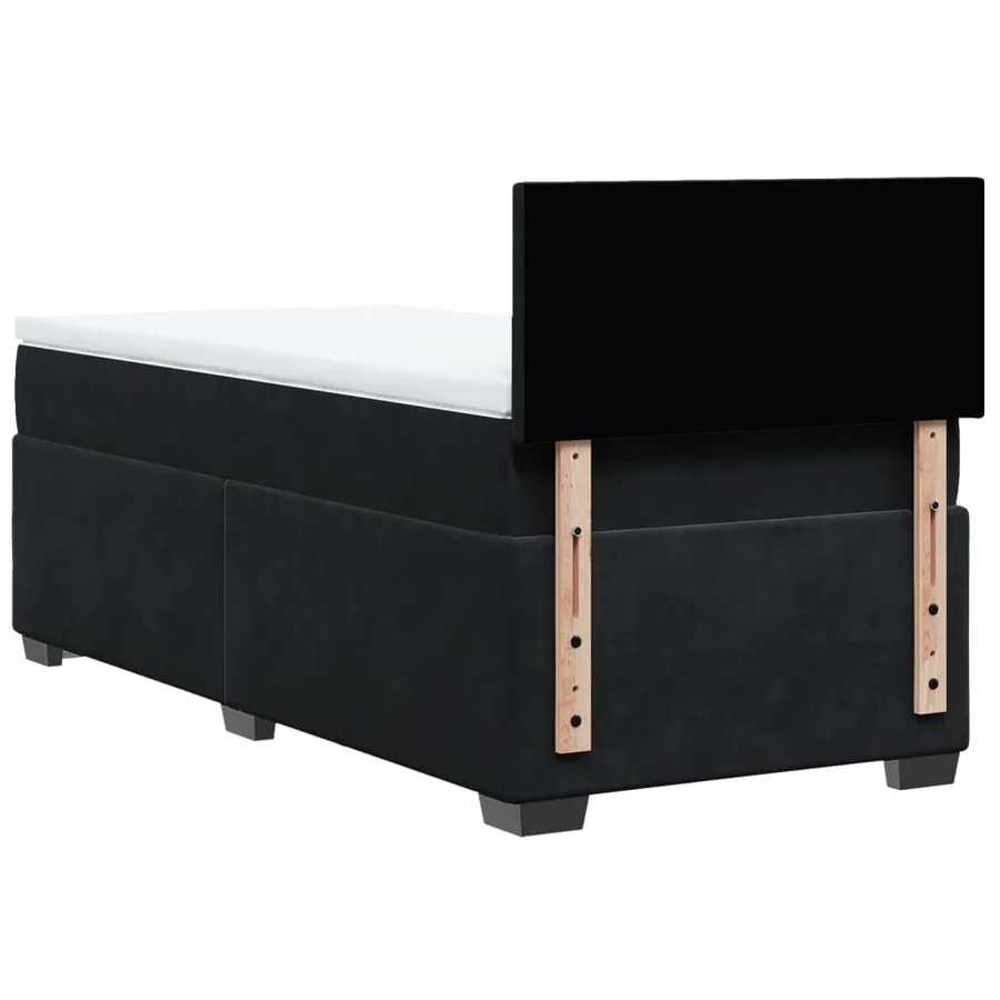 Sommier à lattes de lit avec matelas Noir 90x200 cm Velours - 10