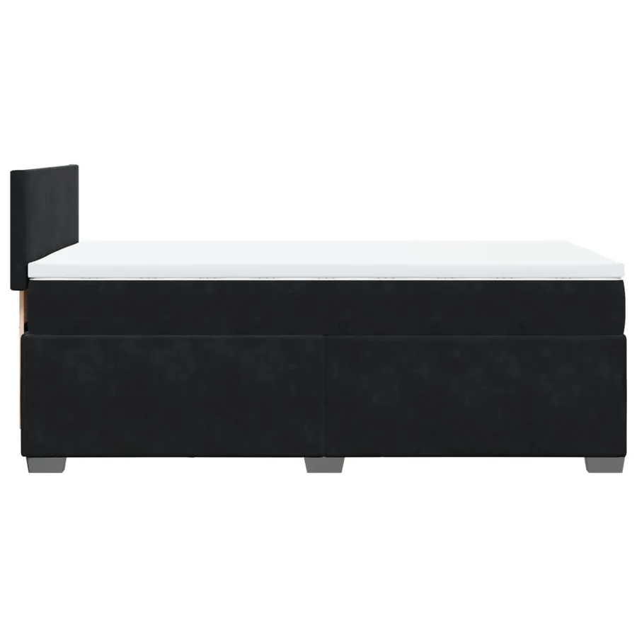 Sommier à lattes de lit avec matelas Noir 90x200 cm Velours - 9
