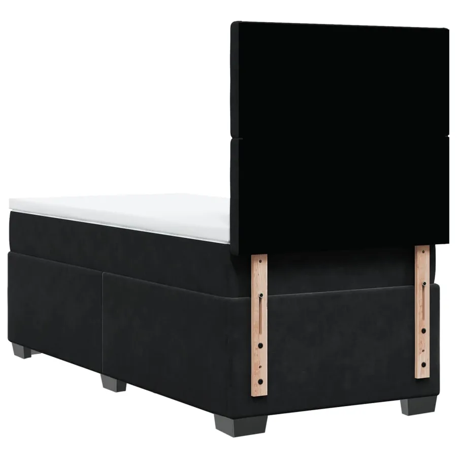 Sommier à lattes de lit avec matelas Noir 90x200 cm Velours - 10