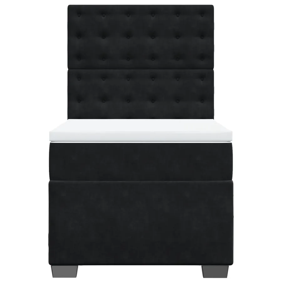 Sommier à lattes de lit avec matelas Noir 90x200 cm Velours - 4