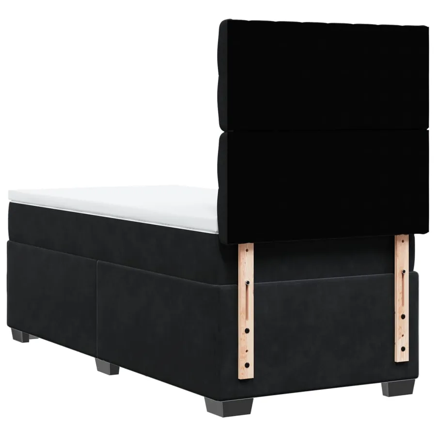 Sommier à lattes de lit avec matelas Noir 90x200 cm Velours - 10