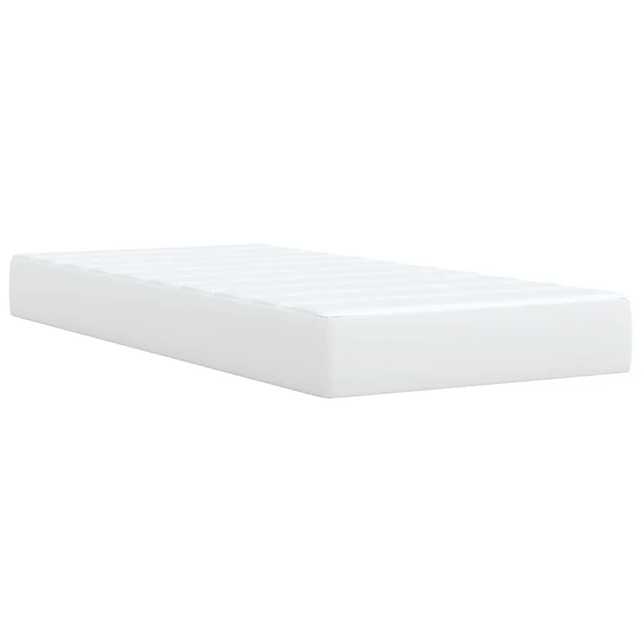 Sommier à lattes de lit avec matelas Blanc 100x200cm Similicuir - 10
