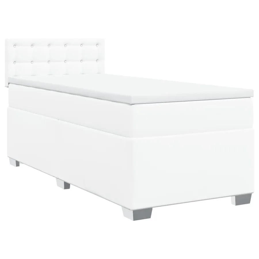 Sommier à lattes de lit avec matelas Blanc 100x200cm Similicuir - 2