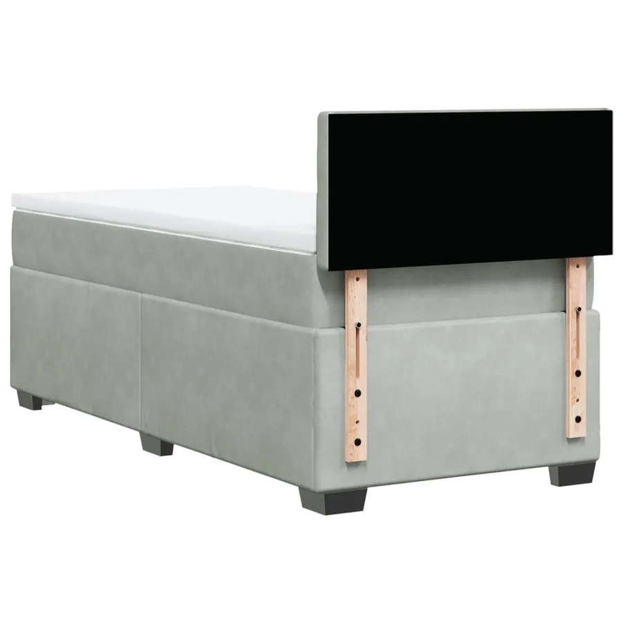 Sommier à lattes de lit et matelas Gris clair 90x200 cm Velours - 10