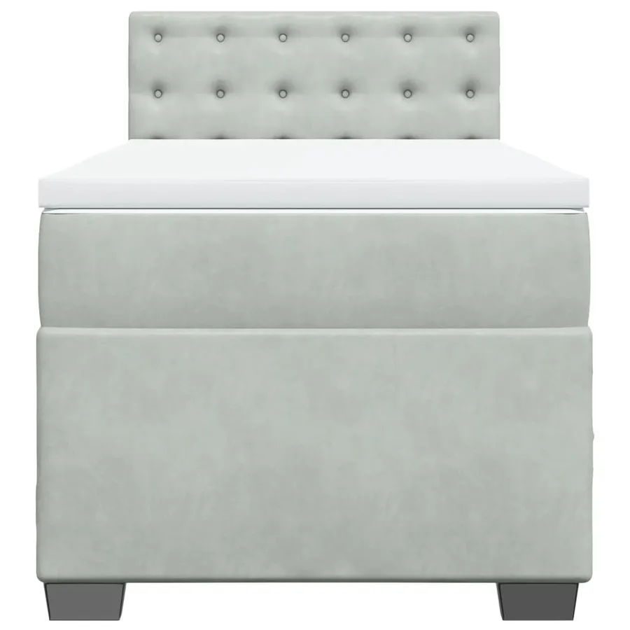 Sommier à lattes de lit et matelas Gris clair 90x200 cm Velours - 4
