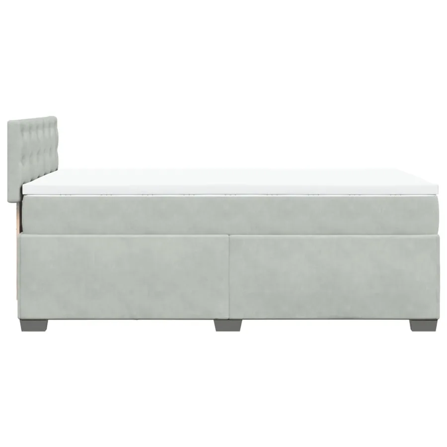 Sommier à lattes de lit et matelas Gris clair 90x200 cm Velours - 9