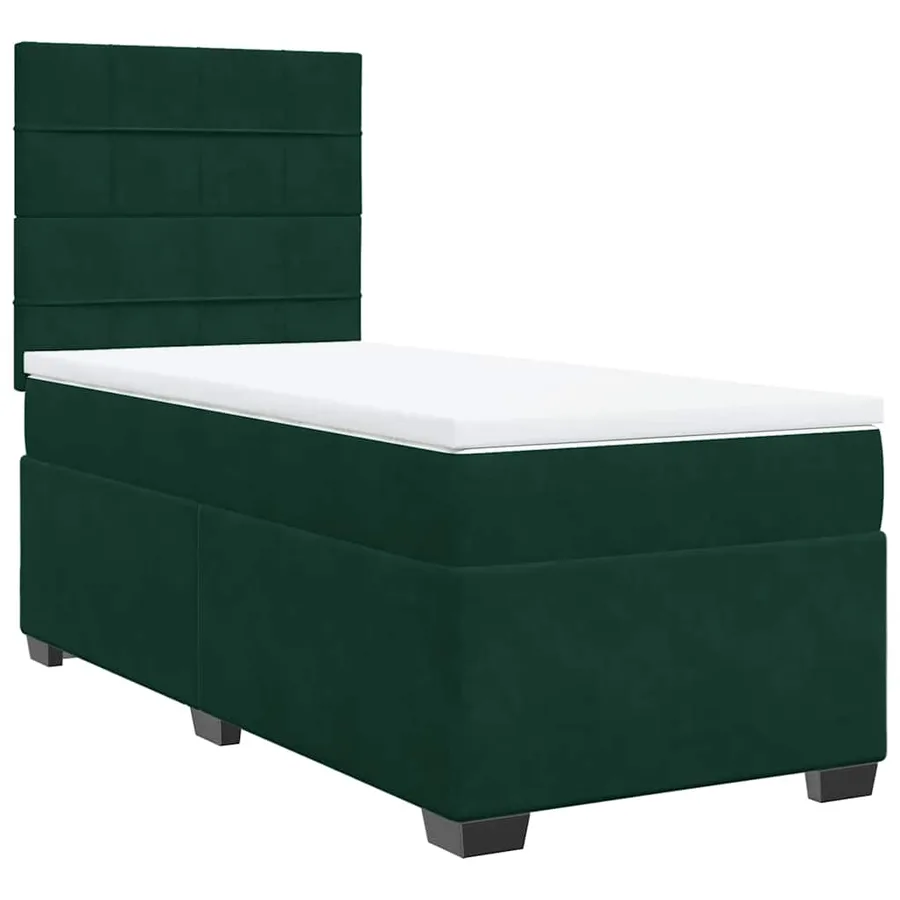 Sommier à lattes de lit avec matelas Vert foncé 90x200 cm - 2