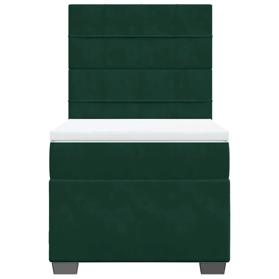 Sommier à lattes de lit avec matelas Vert foncé 90x200 cm - 4