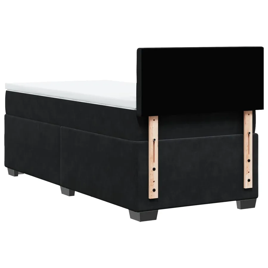 Sommier à lattes de lit avec matelas Noir 90x200 cm Velours - 10