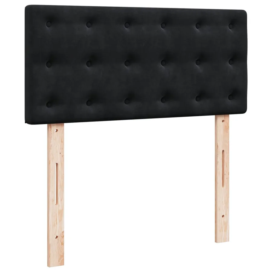 Sommier à lattes de lit avec matelas Noir 90x200 cm Velours - 8