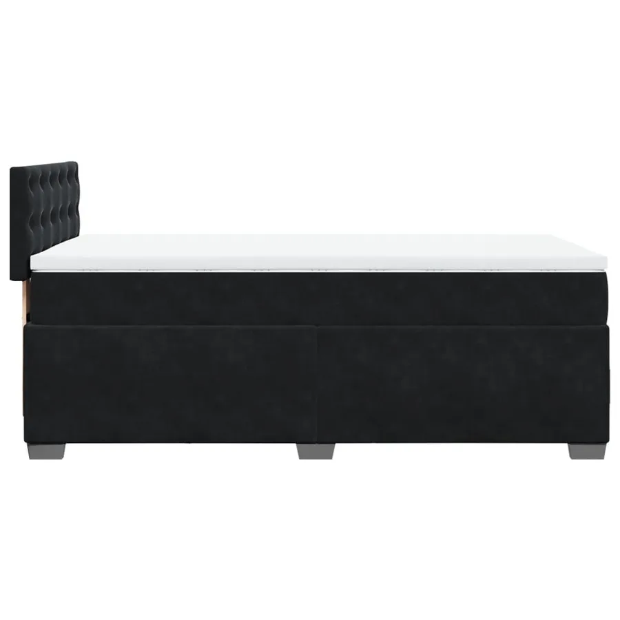 Sommier à lattes de lit avec matelas Noir 90x200 cm Velours - 9