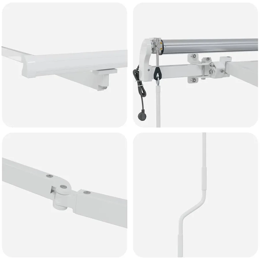 Cadre d'auvent Blanc 450 × 350 cm Aluminium - 7