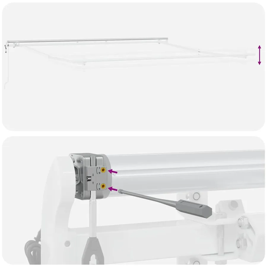 Cadre d'auvent Blanc 450 × 350 cm Aluminium - 9