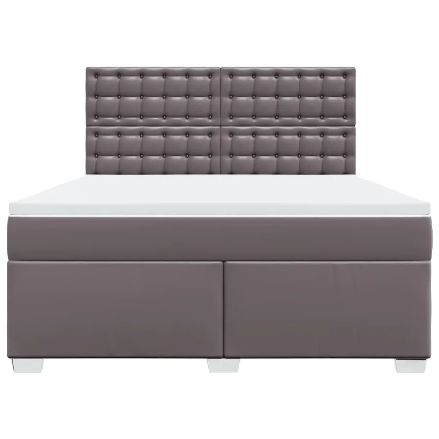 Sommier à lattes de lit avec matelas Gris 180x200 cm Similicuir - 4