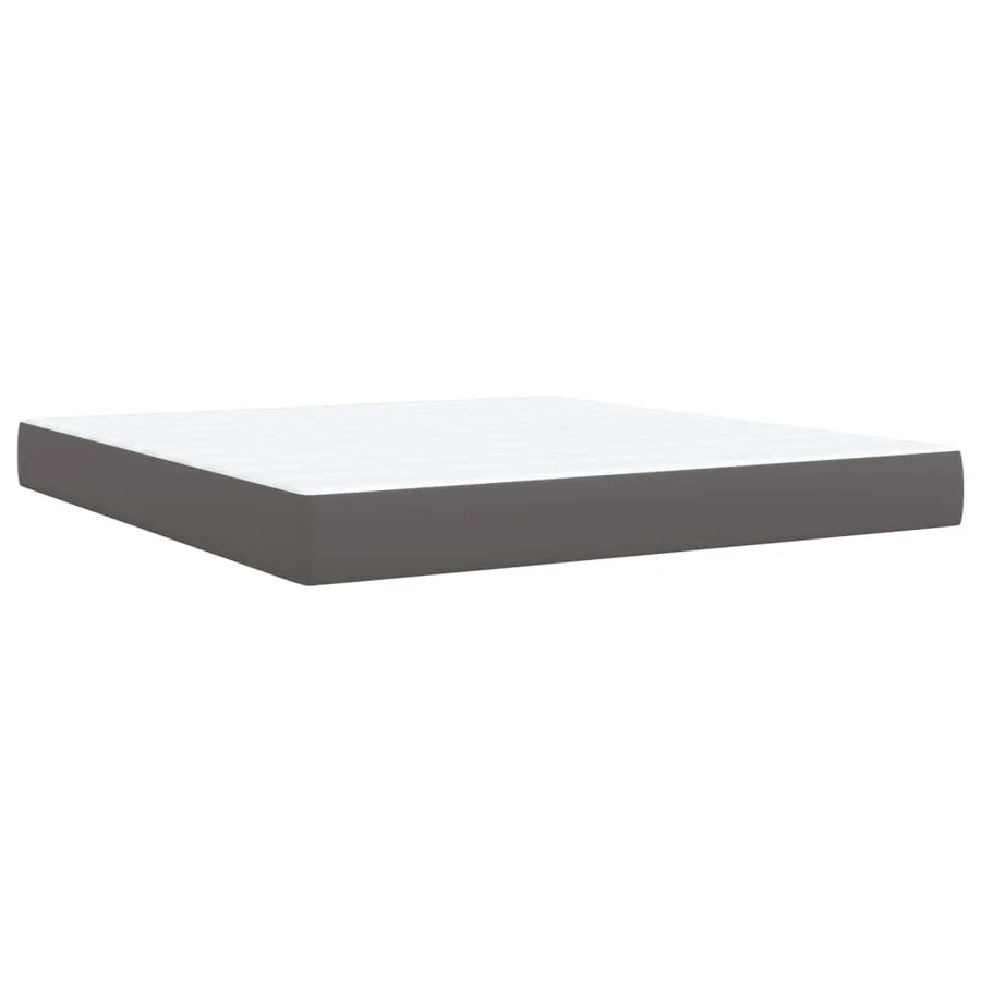 Sommier à lattes de lit avec matelas Gris 180x200 cm Similicuir - 6