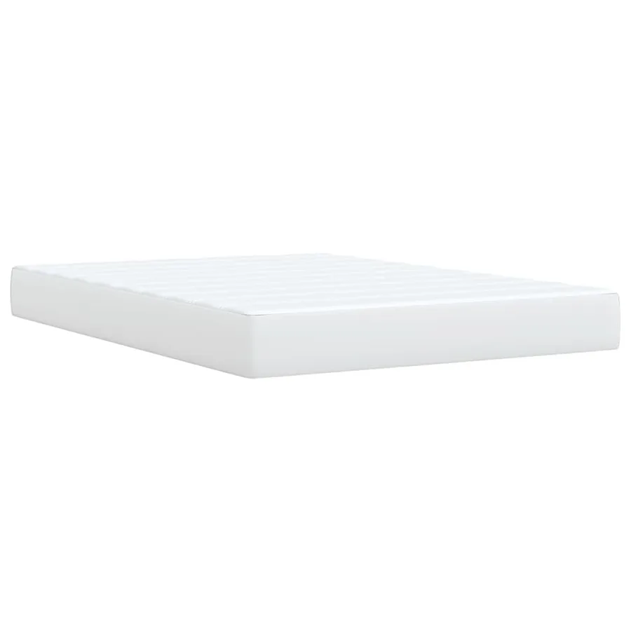 Sommier à lattes de lit avec matelas Blanc 160x200cm Similicuir - 6