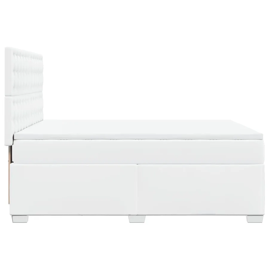 Sommier à lattes de lit avec matelas Blanc 160x200cm Similicuir - 9