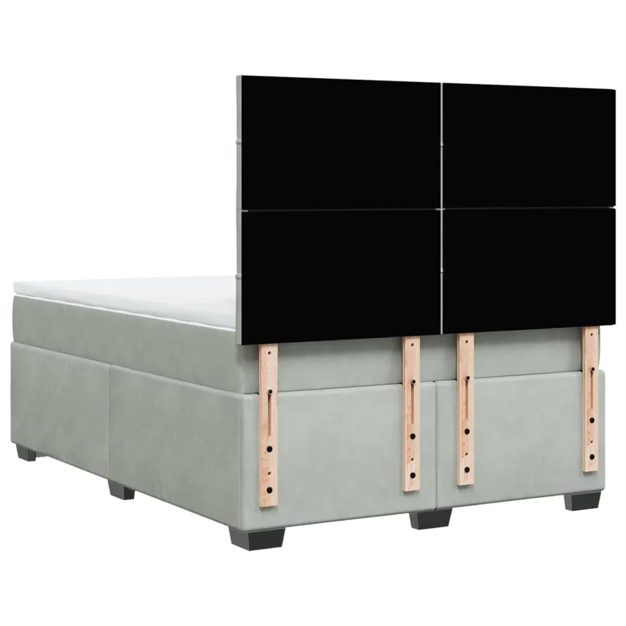 Sommier à lattes de lit et matelas Gris clair 160x200cm Velours - 10