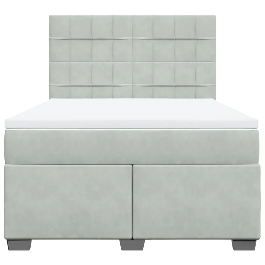 Sommier à lattes de lit et matelas Gris clair 160x200cm Velours - 4