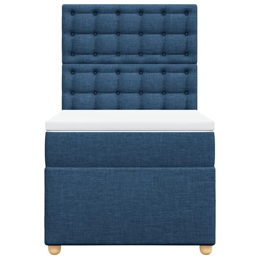 Sommier à lattes de lit avec matelas Bleu 80x200 cm Tissu - 4