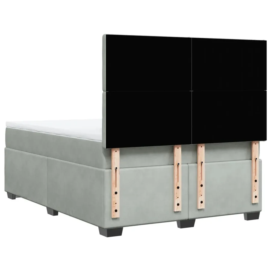 Sommier à lattes de lit et matelas Gris clair 140x200cm Velours - 10