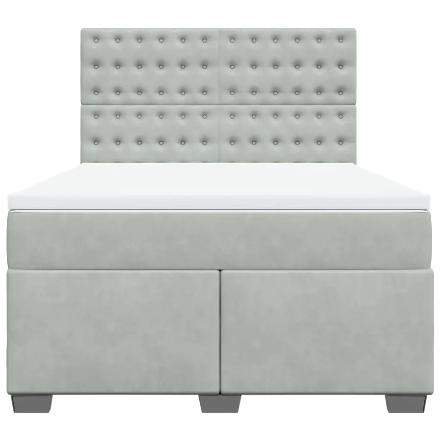 Sommier à lattes de lit et matelas Gris clair 140x200cm Velours - 4