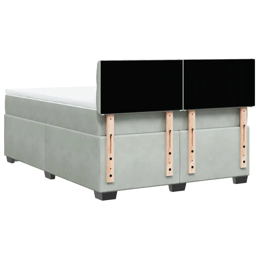 Sommier à lattes de lit et matelas Gris clair 160x200cm Velours - 10