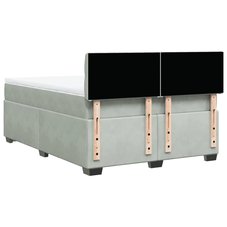 Sommier à lattes de lit et matelas Gris clair 140x200cm Velours - 10