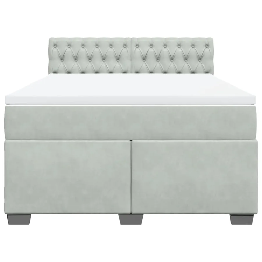Sommier à lattes de lit et matelas Gris clair 140x200cm Velours - 4