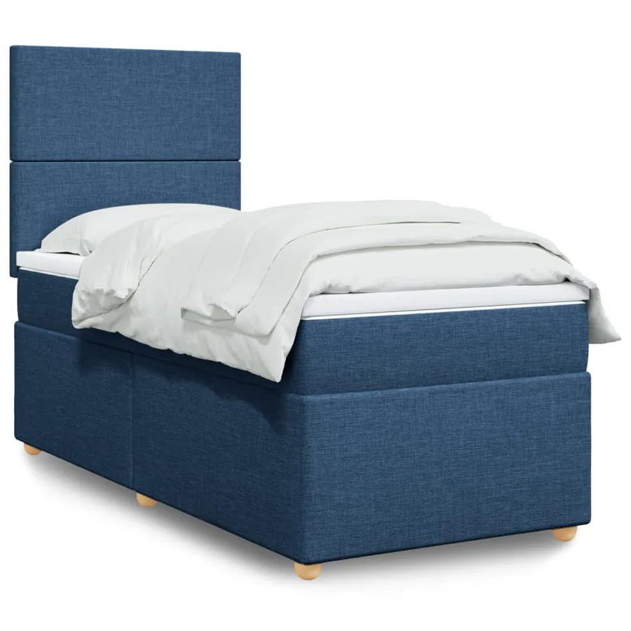 Sommier à lattes de lit avec matelas Bleu 80x200 cm Tissu