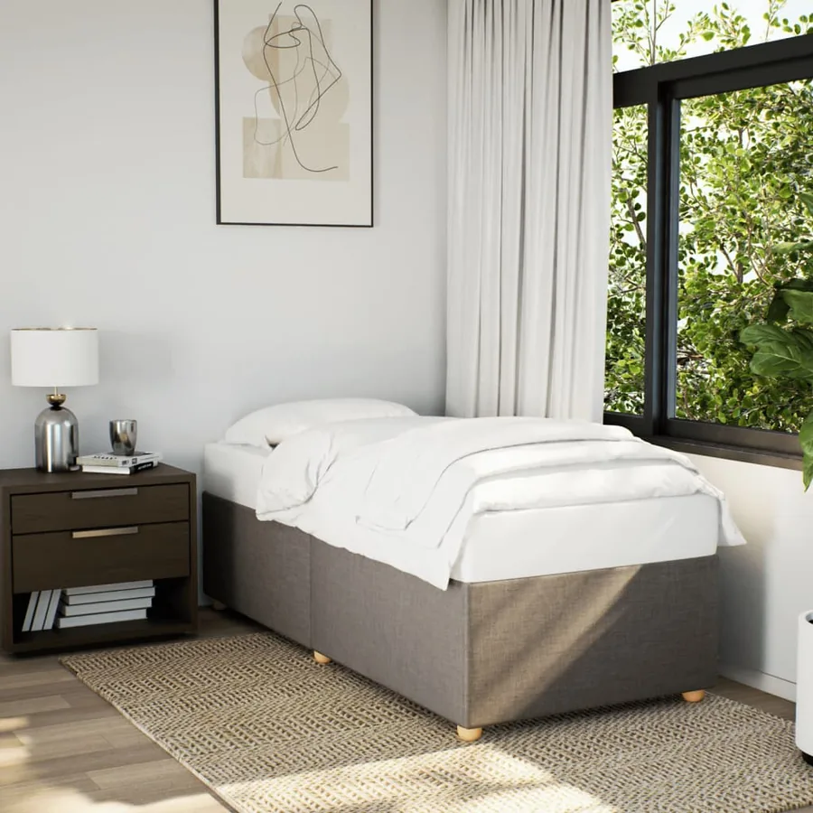 Cadre de lit sans matelas taupe 100x200 cm tissu