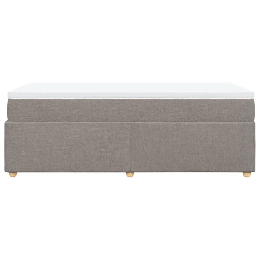 Sommier à lattes de lit avec matelas Taupe 100x200 cm Tissu - 8
