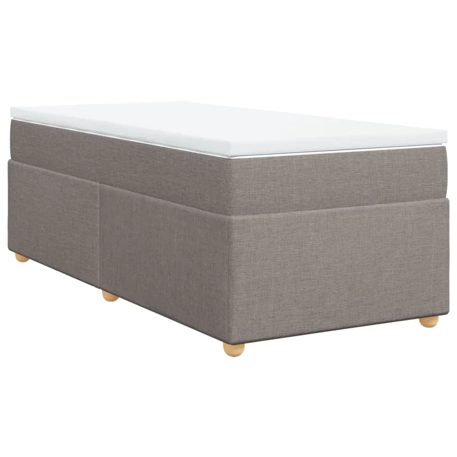 Sommier à lattes de lit avec matelas Taupe 100x200 cm Tissu - 9