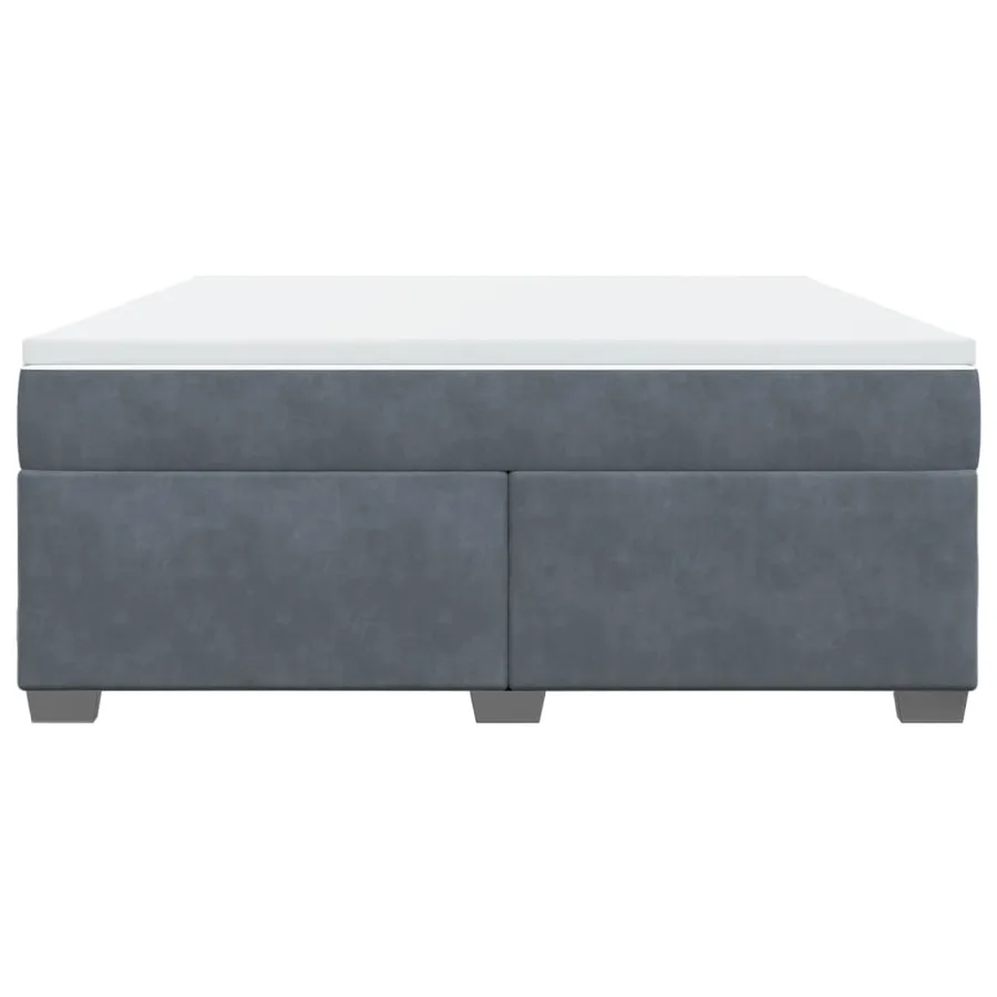 Sommier à lattes de lit et matelas Gris foncé 180x200cm Velours - 4