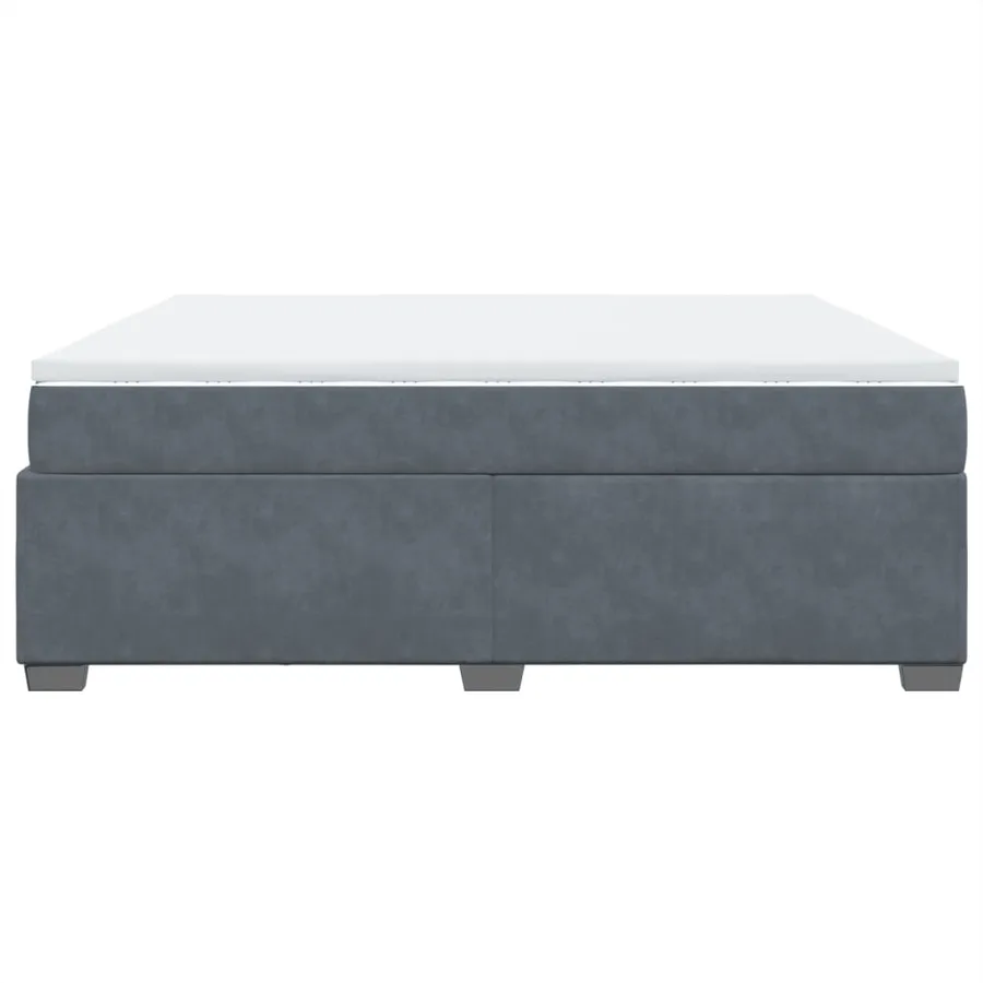 Sommier à lattes de lit et matelas Gris foncé 180x200cm Velours - 8
