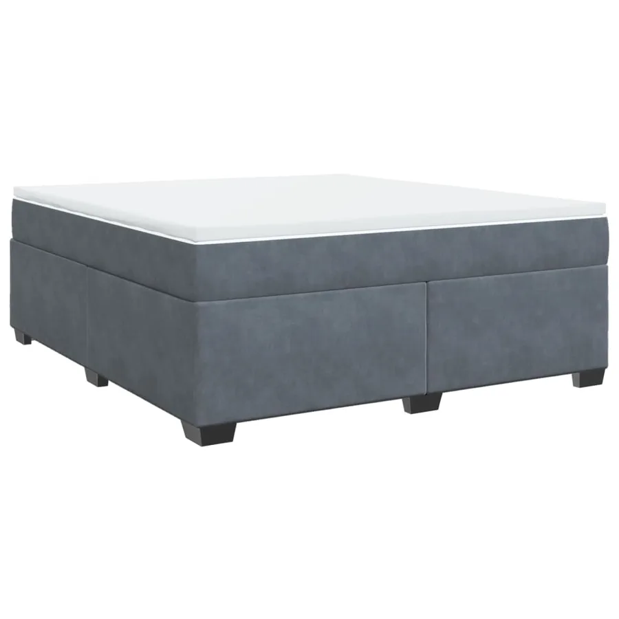 Sommier à lattes de lit et matelas Gris foncé 180x200cm Velours - 9